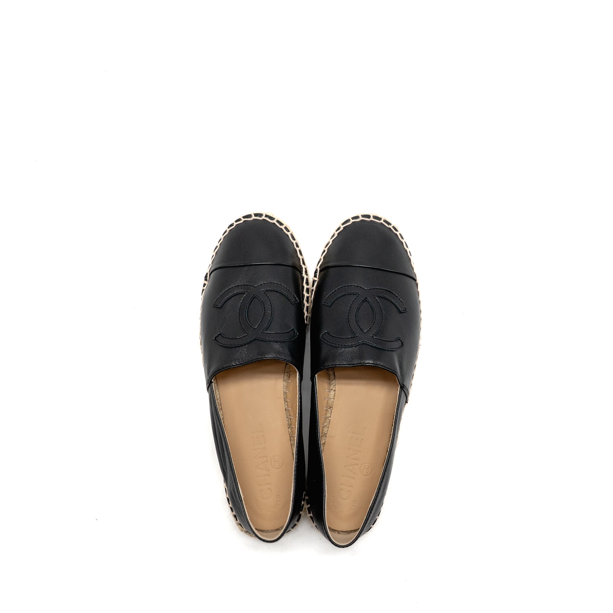 chanel-size-36-espadrilles-lambskin-black