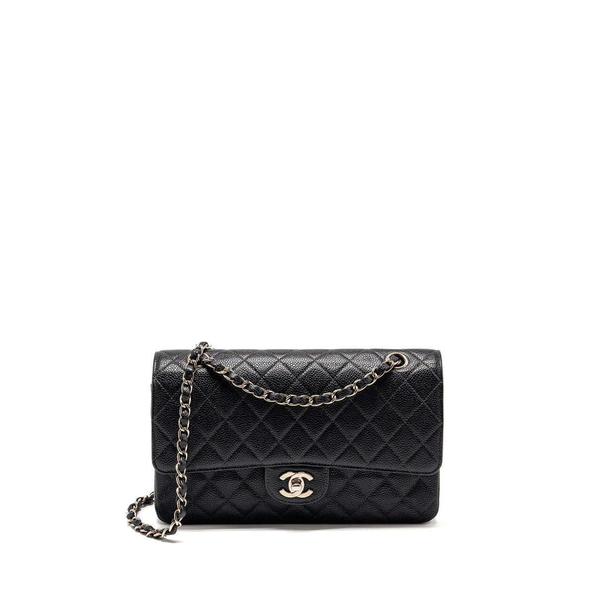 chanel-medium-classic-double-flap-bag-caviar-black-shw-9