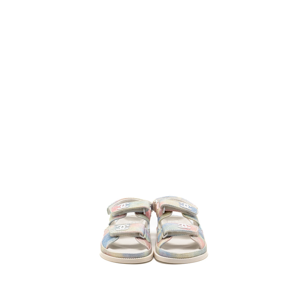 chanel-size-35-5-22c-dad-sandals-printed-fabric-multicolour-white-hardware