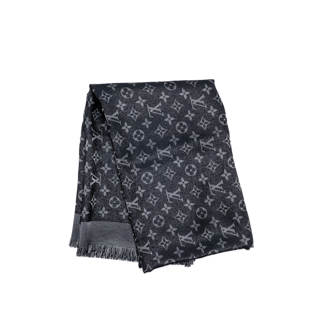 louis-vuitton-monogram-shine-shawl-wool-silk-black-silver