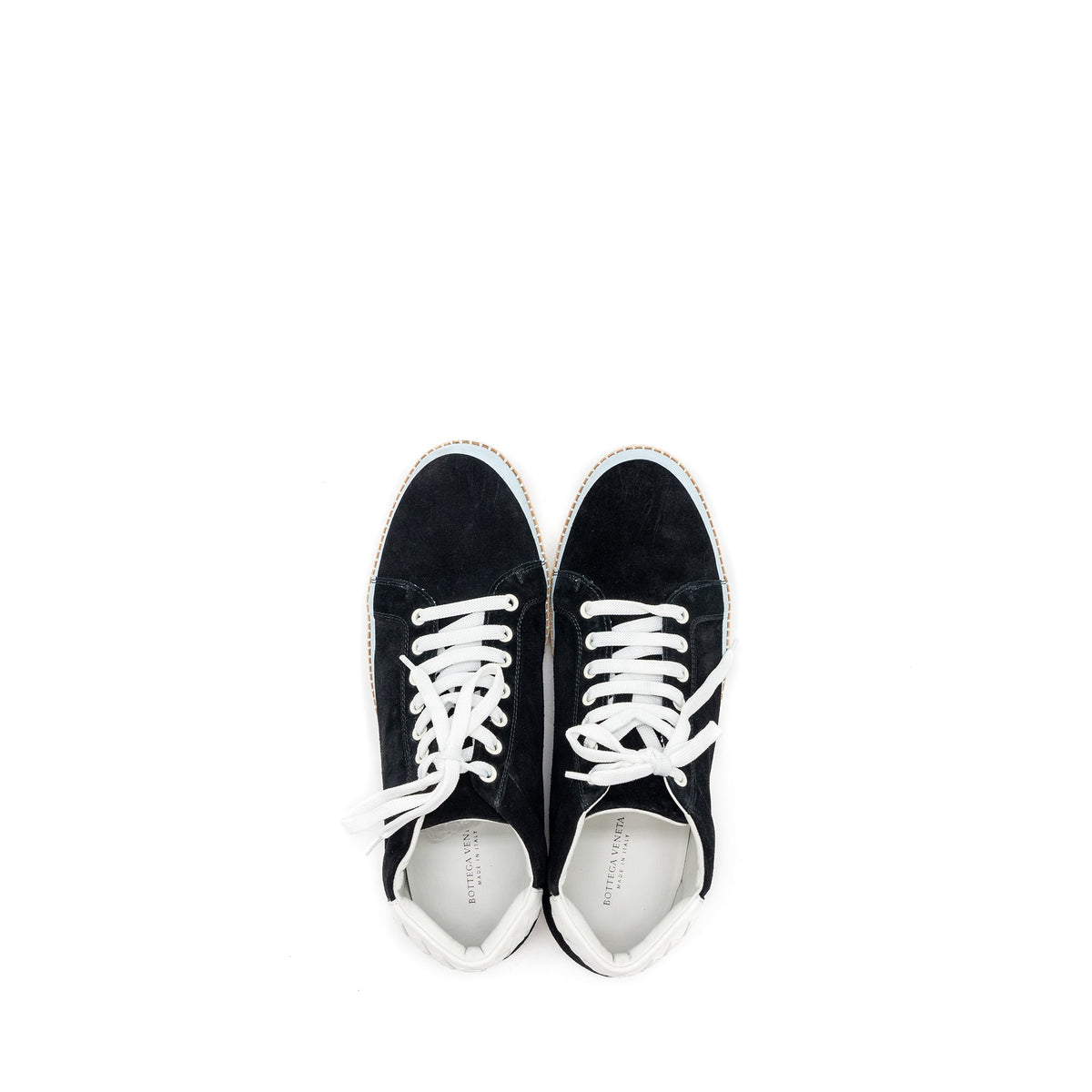 bottega-veneta-size-42-5-sneaker-suede-black-white-light-blue