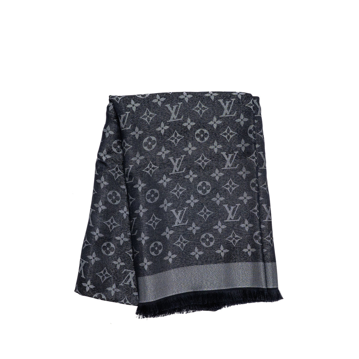louis-vuitton-monogram-shine-shawl-wool-silk-black-silver