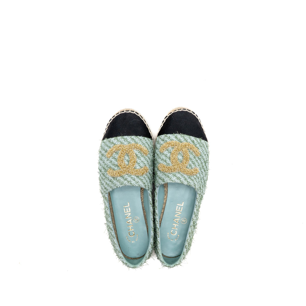 chanel-size-36-23s-espadrilles-tweed-grosgrain-light-blue-green-black-copy
