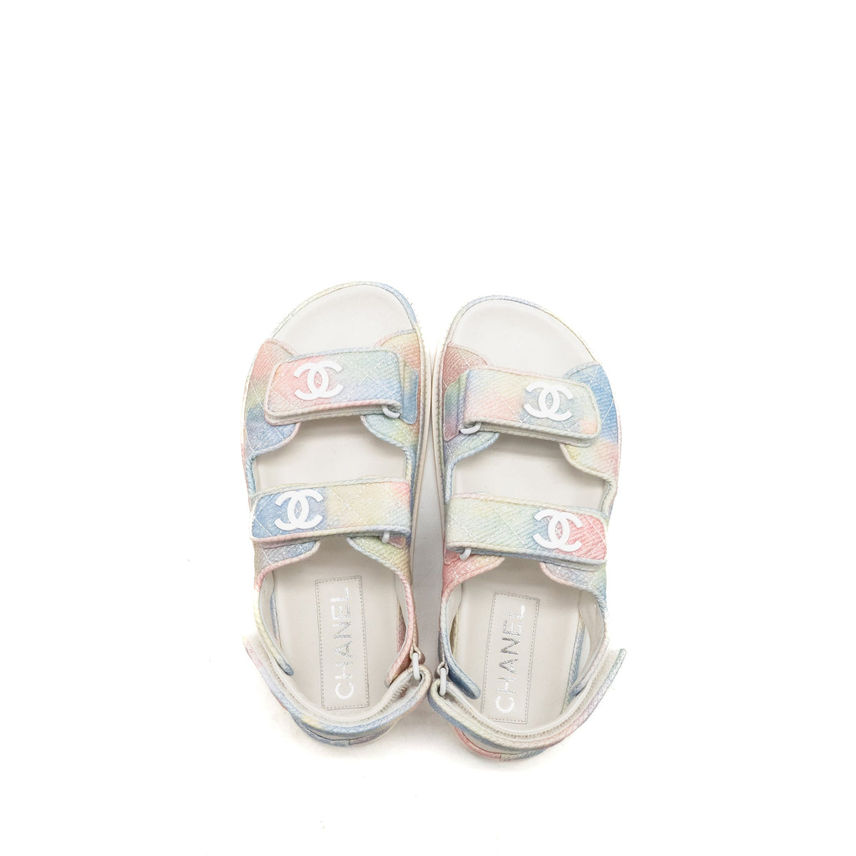 chanel-size-35-5-22c-dad-sandals-printed-fabric-multicolour-white-hardware