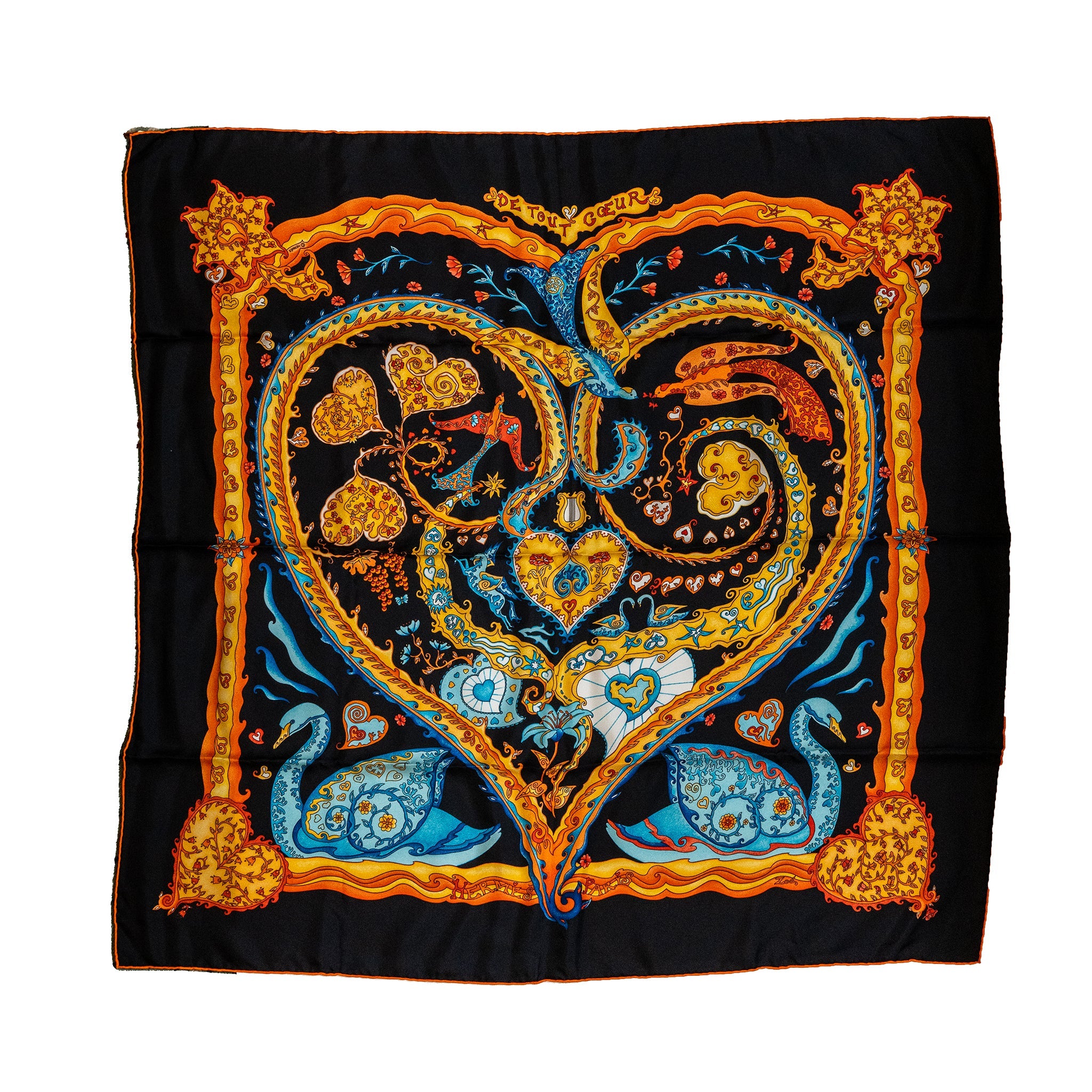 hermes-90cm-silk-scarf-de-tout-coeur-black-orange-turquoise