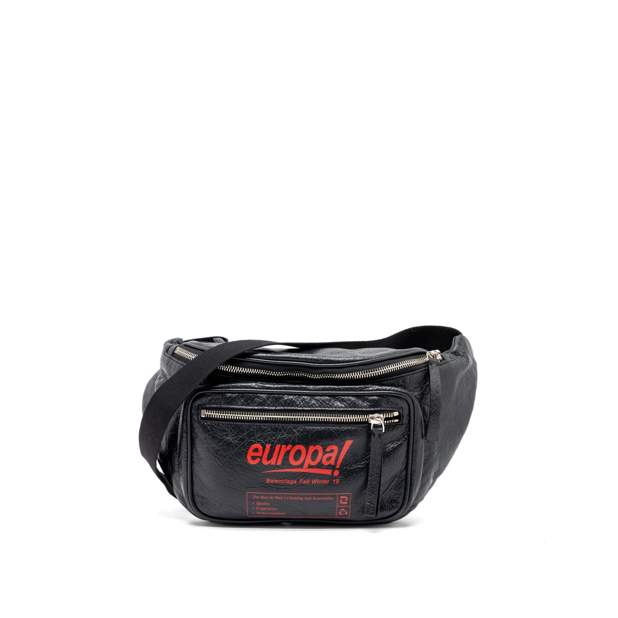 balenciaga-europa-belt-bag-calfskin-black-red-shw