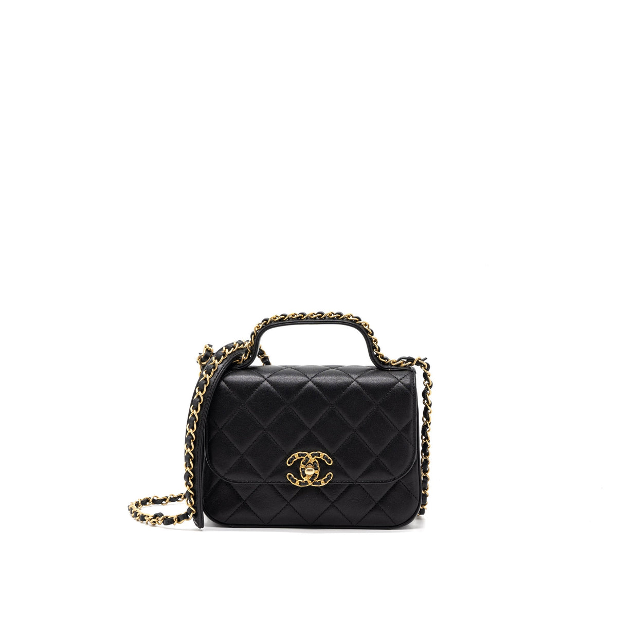 chanel-top-handle-flap-bag-detailed-logo-goatskin-black-ghw