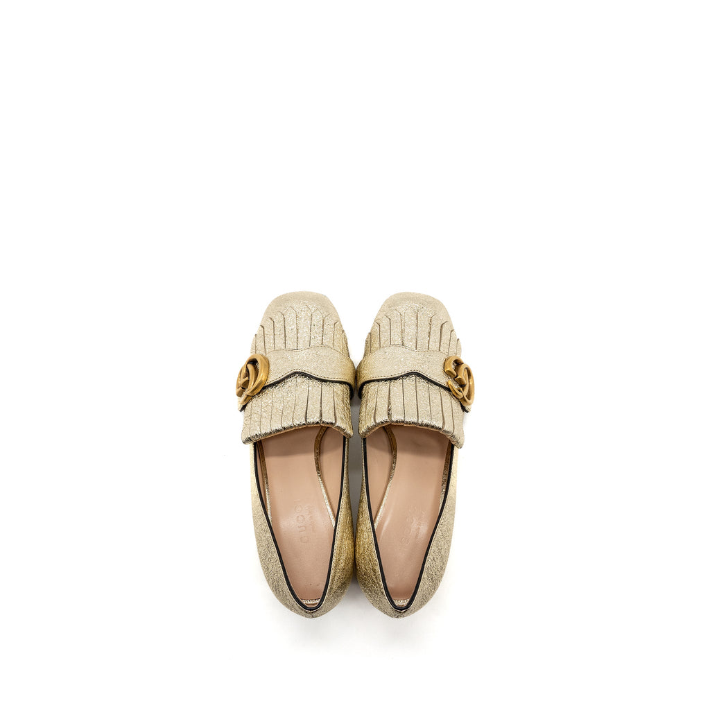 gucci-size-34-gg-marmont-mid-heel-pump-gold-ghw