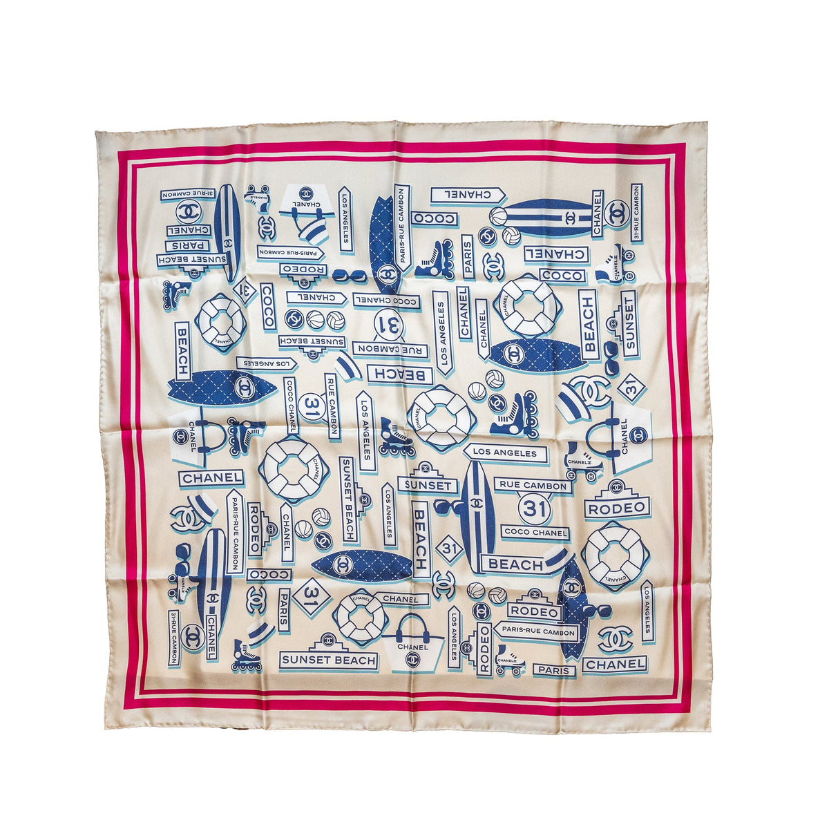 chanel-holiday-pattern-square-silk-scarf-white-multicolour