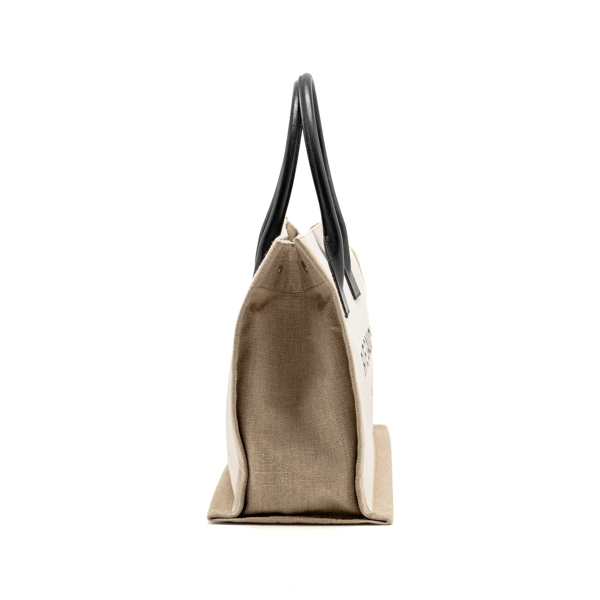 saint-laurent-ysl-rive-gauche-tote-bag-canvas-leather-light-beige-black