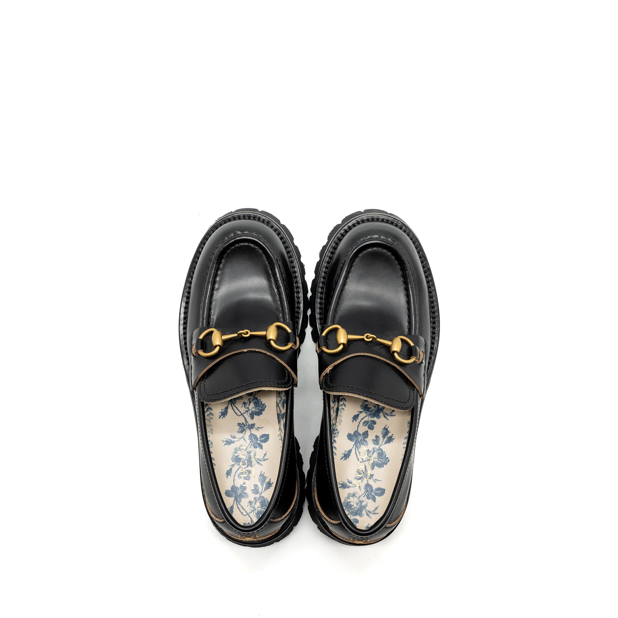 gucci-size-37-leather-lug-sole-horsebit-loafer