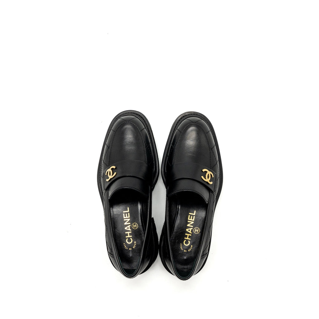 chanel-size-36-5-cc-logo-loafer-black-ghw-1