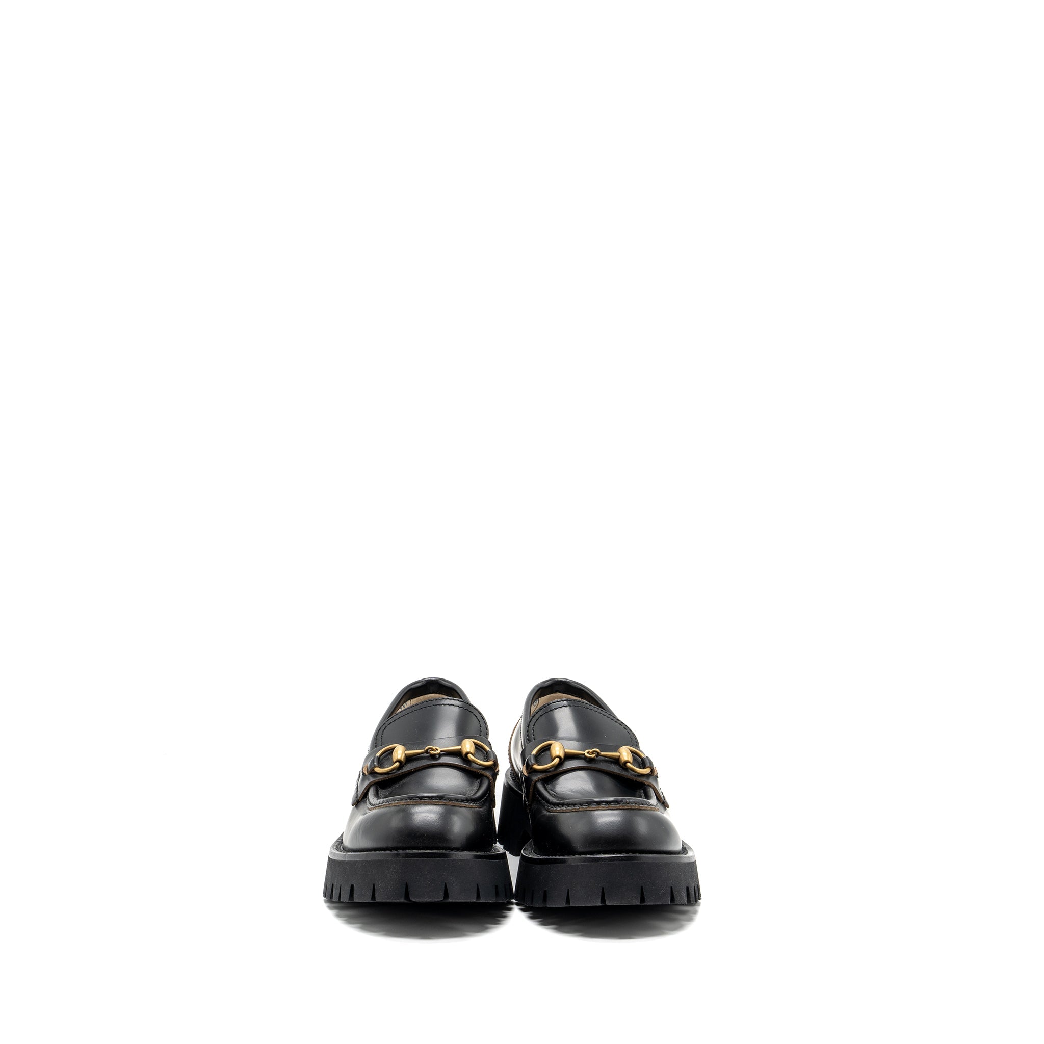 gucci-size-37-leather-lug-sole-horsebit-loafer