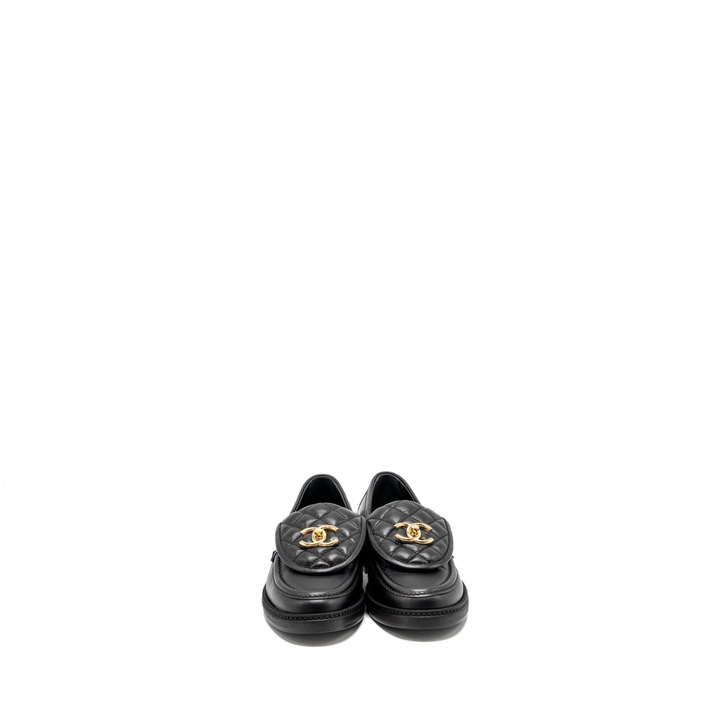 chanel-size-36-5-cc-turnlock-loafer-quilted-leather-black-lghw-copy