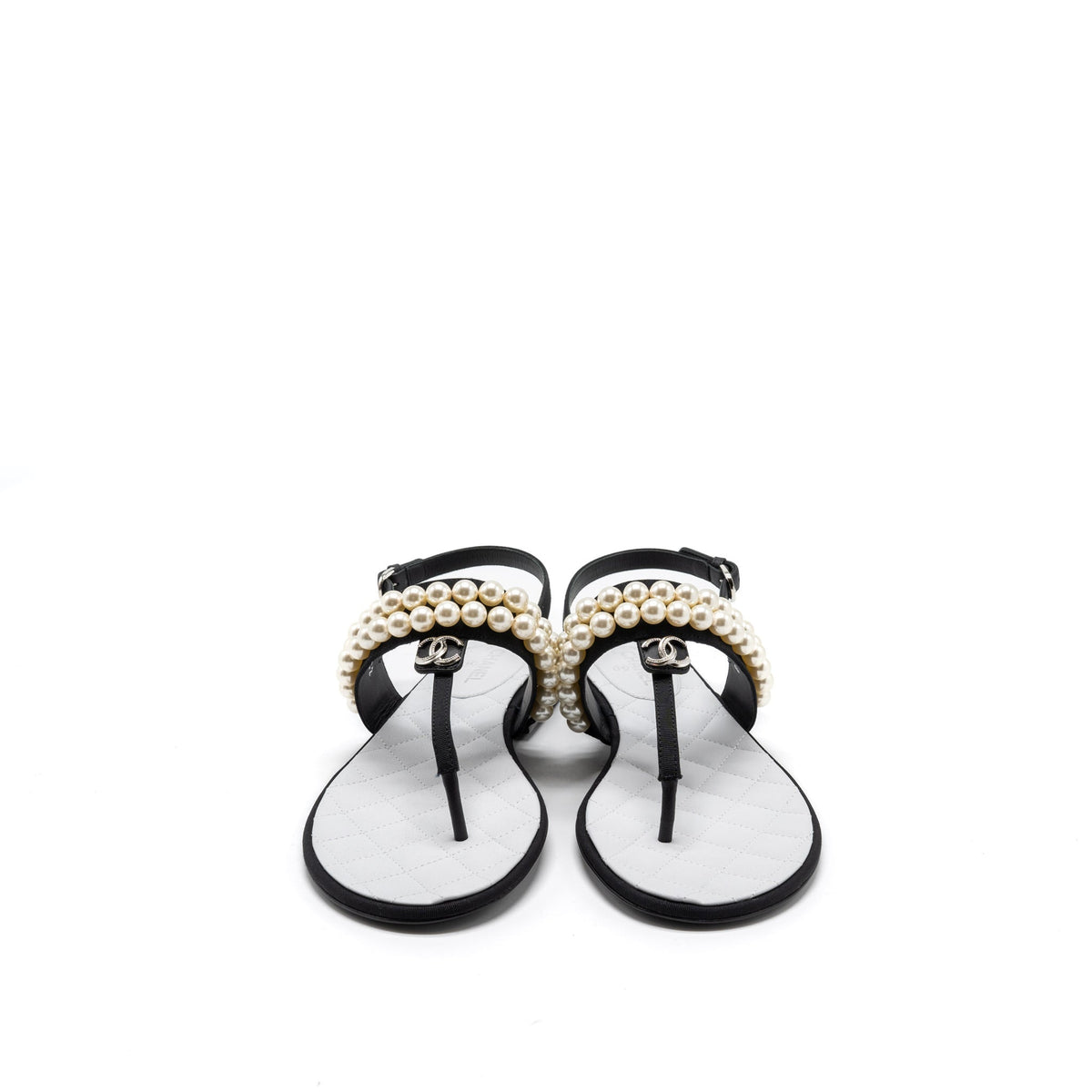 chanel-22b-size-36-flip-flops-sandals-pearl-leather-fabric-black-shw