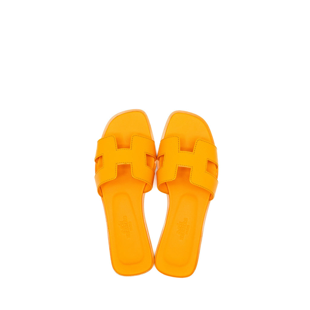hermes-size-34-oran-sandals-epsom-orange
