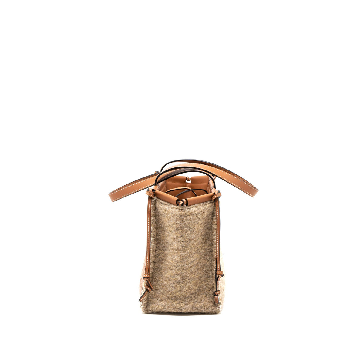 loewe-cushion-tote-bag-felt-leather-camel