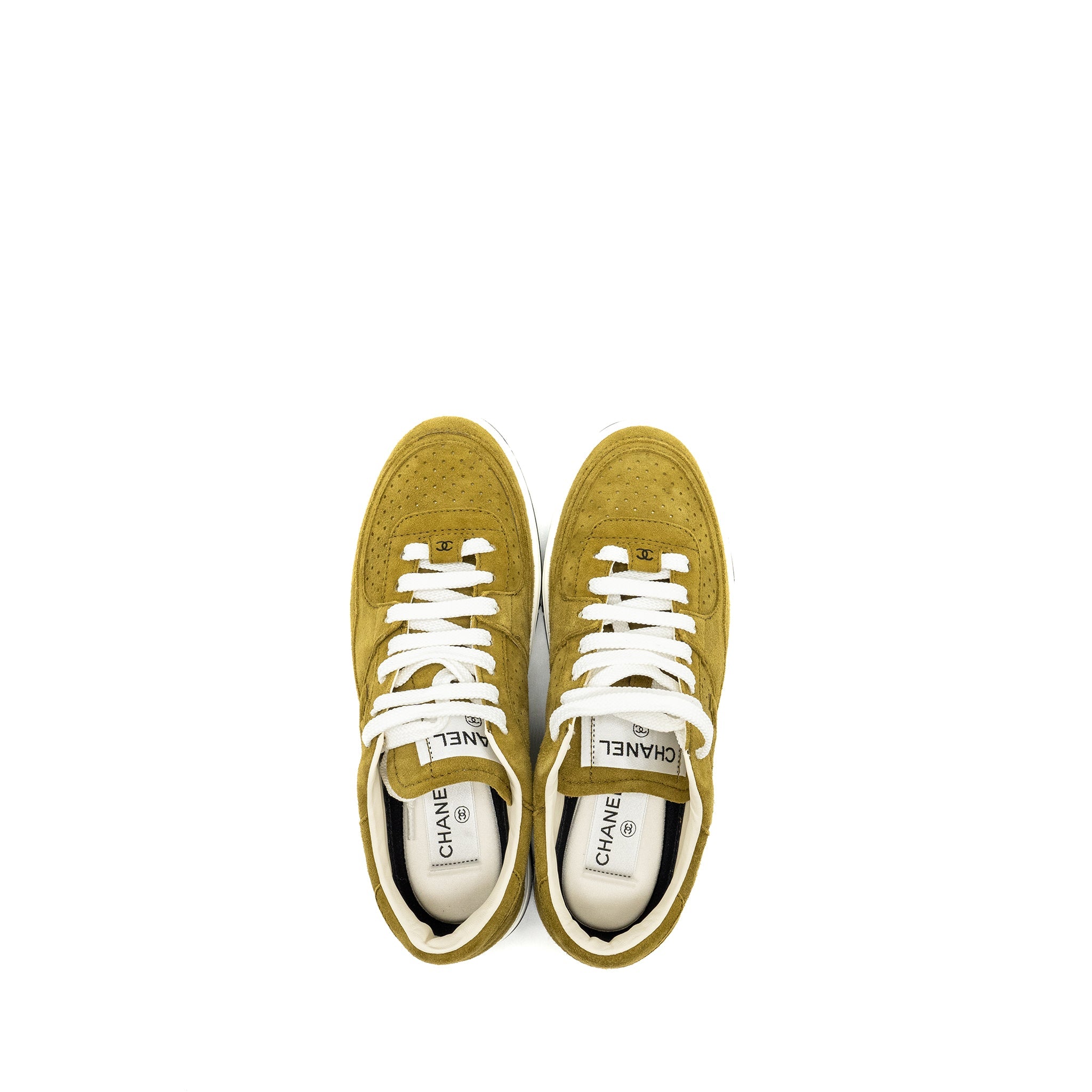 chanel-23a-size-37-5-sneakers-suede-green