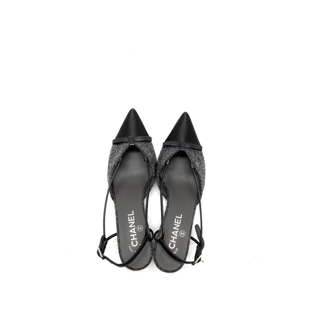 chanel-size-37-5-cap-toe-cc-slingback-pumps-tweed-grey-black