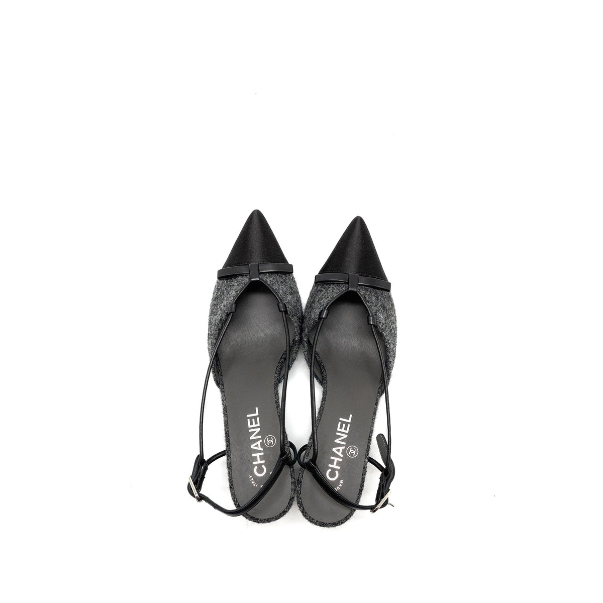 chanel-size-37-5-cap-toe-cc-slingback-pumps-tweed-grey-black