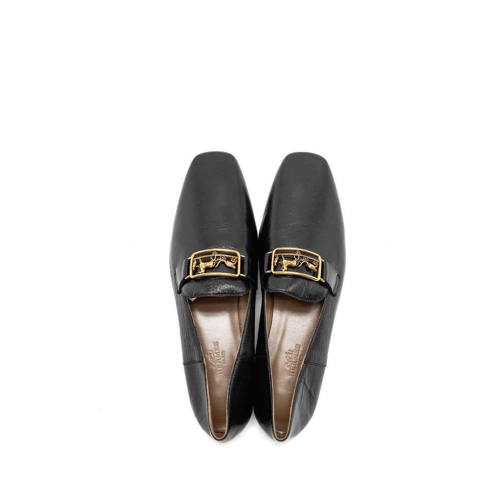 hermes-size-37-time-loafer-leather-black-ghw