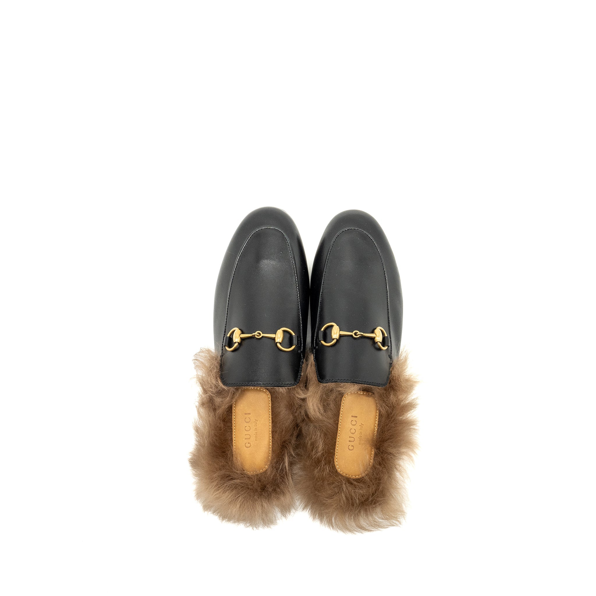 gucci-size-37-horsebit-princetown-fur-slipper-leather-black-ghw