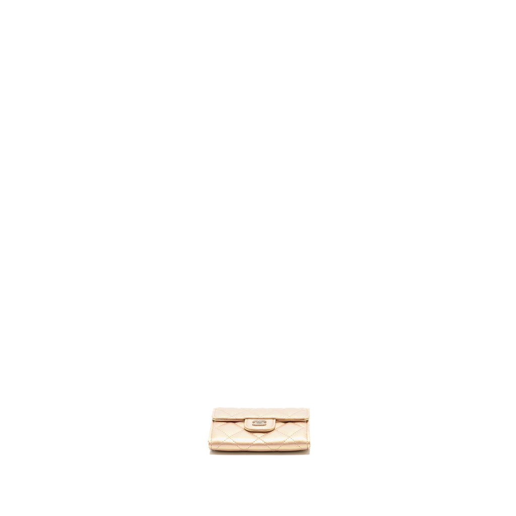 chanel-quilted-small-classic-flap-wallet-card-holder-calfskin-iridescent-pink-shw