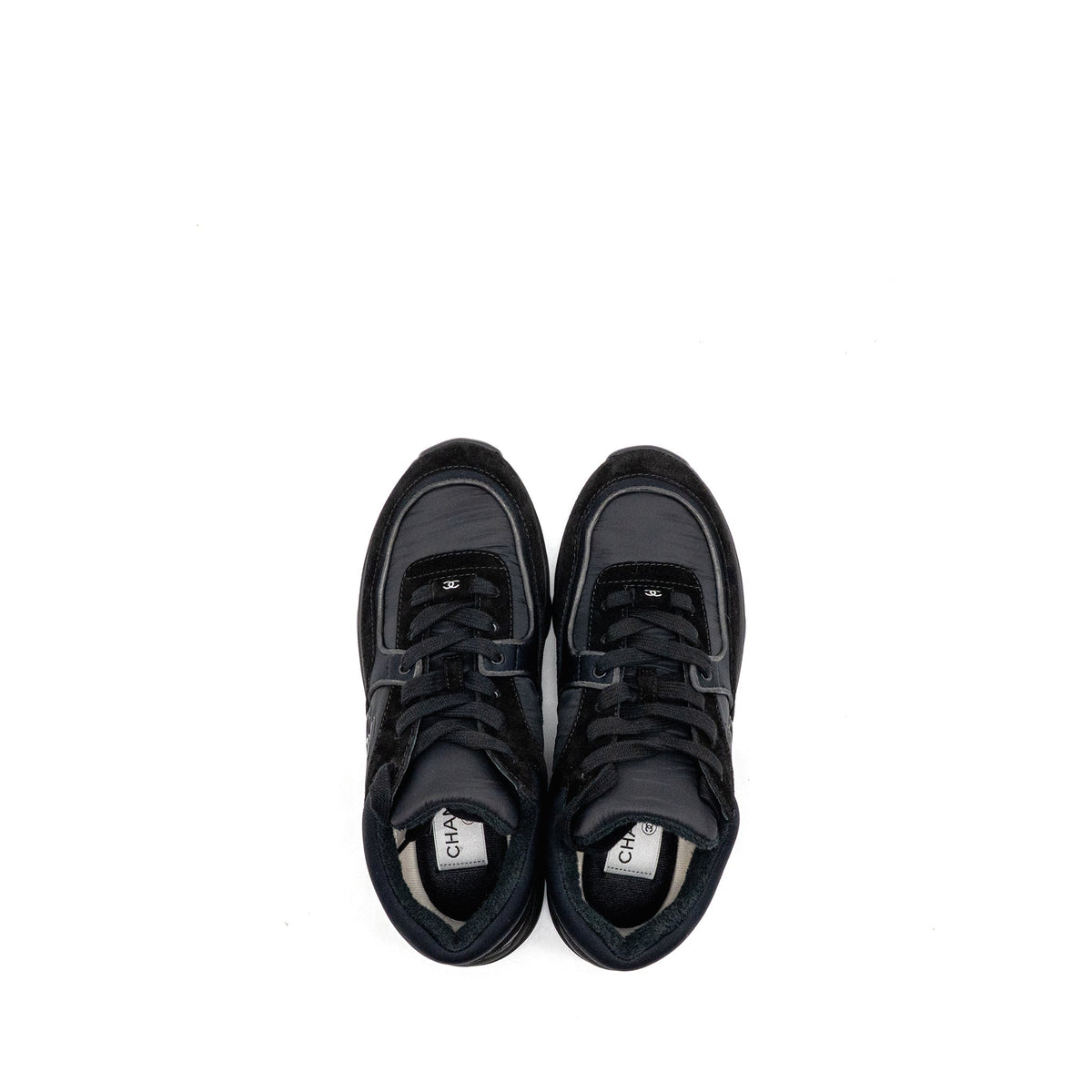 chanel-size-37-cc-sneakers-suede-fabric-black