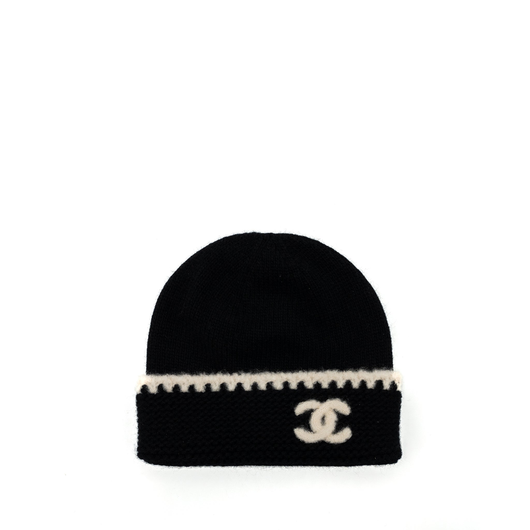 chanel-23a-cashmere-beanie-hat-black-white