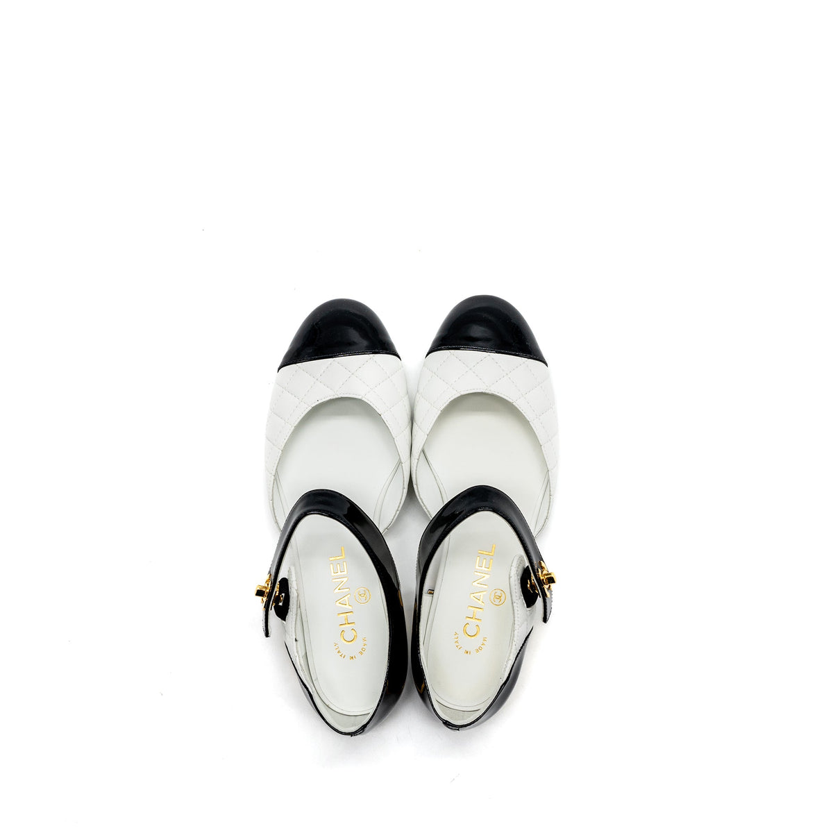 chanel-size37-mary-janes-open-ballet-flat-shoes-black-white