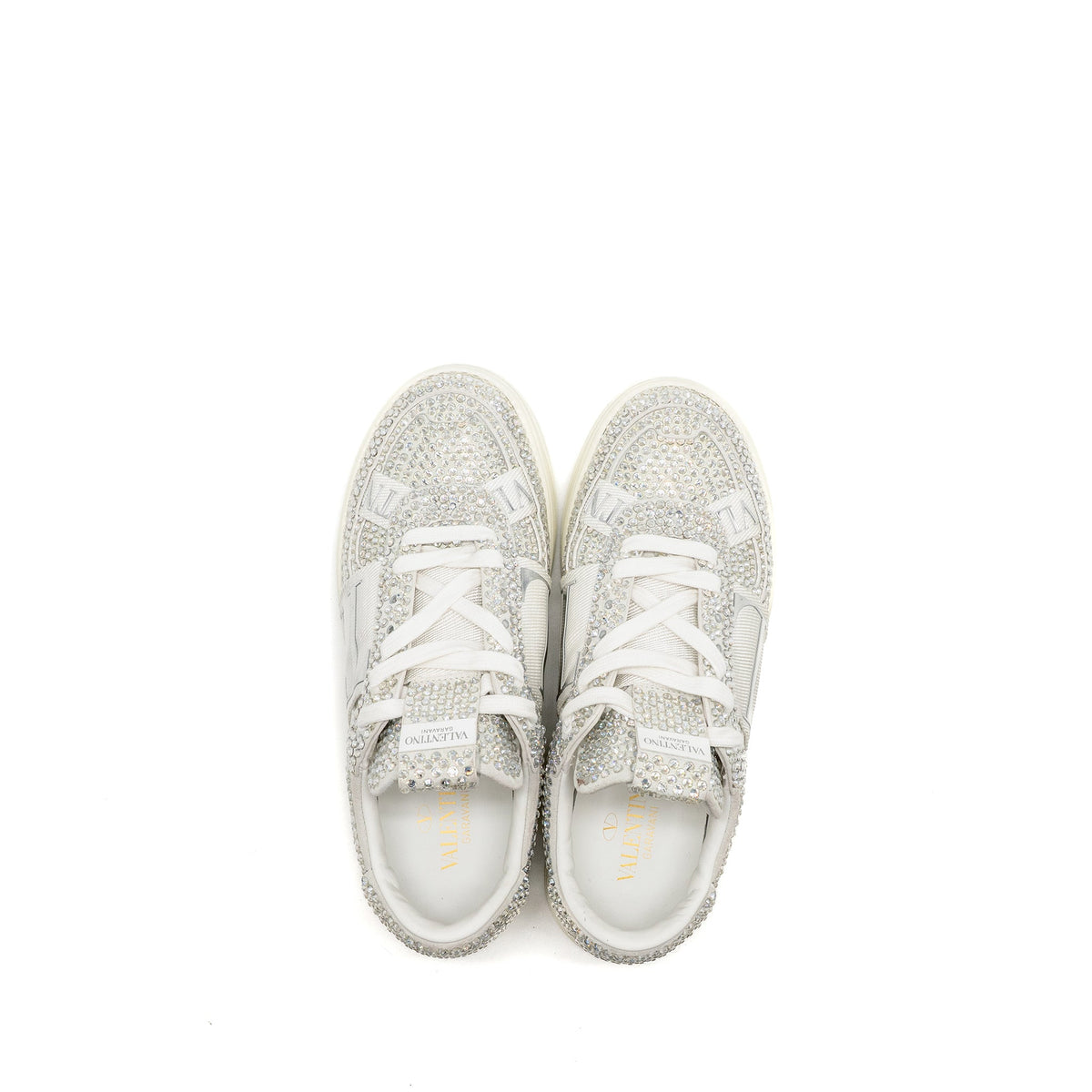 valentino-size-37-5-vltn-crystal-embellished-sneaker-calfskin-white-silver