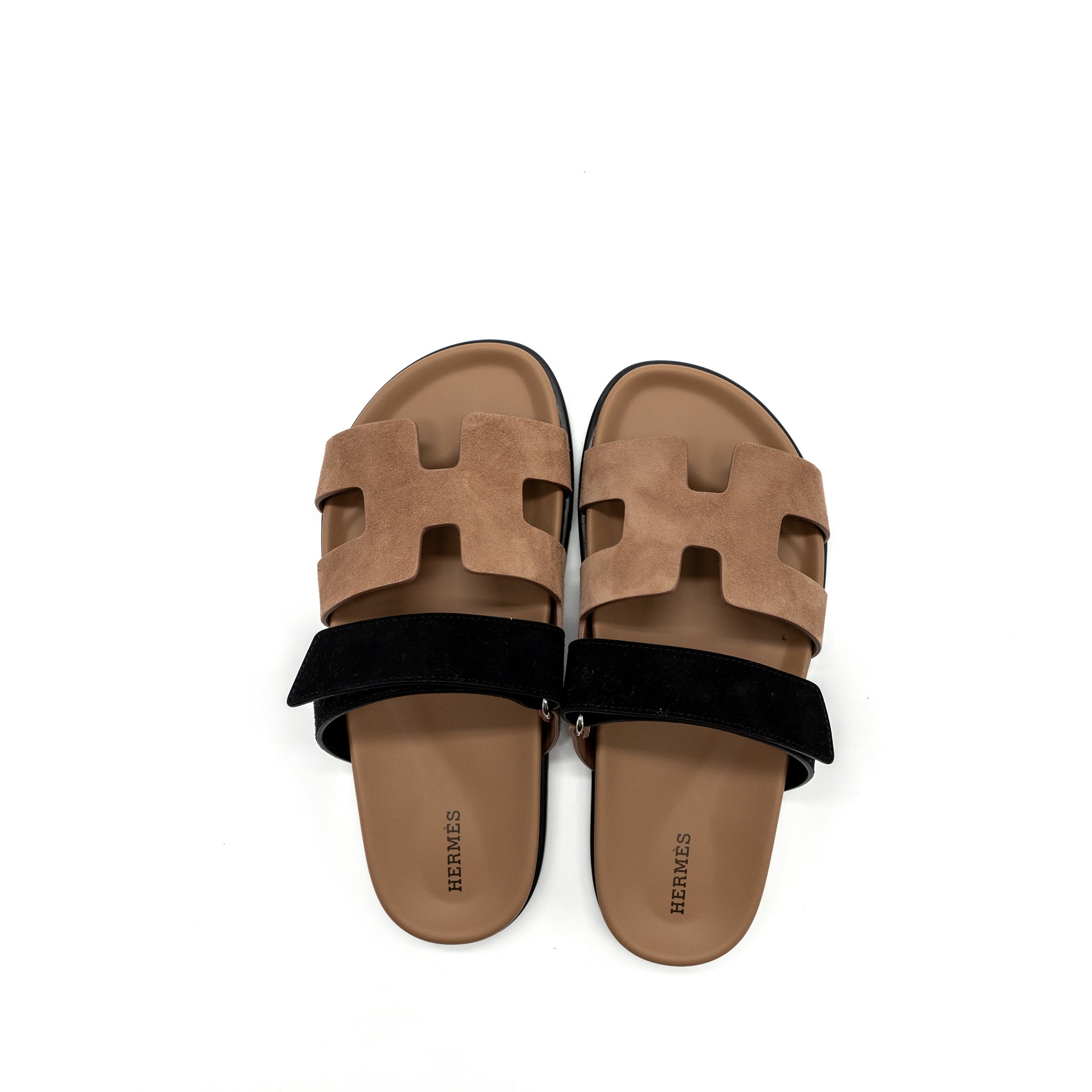 hermes-size38-chypre-sandal-suede-leather-rose-perle-black