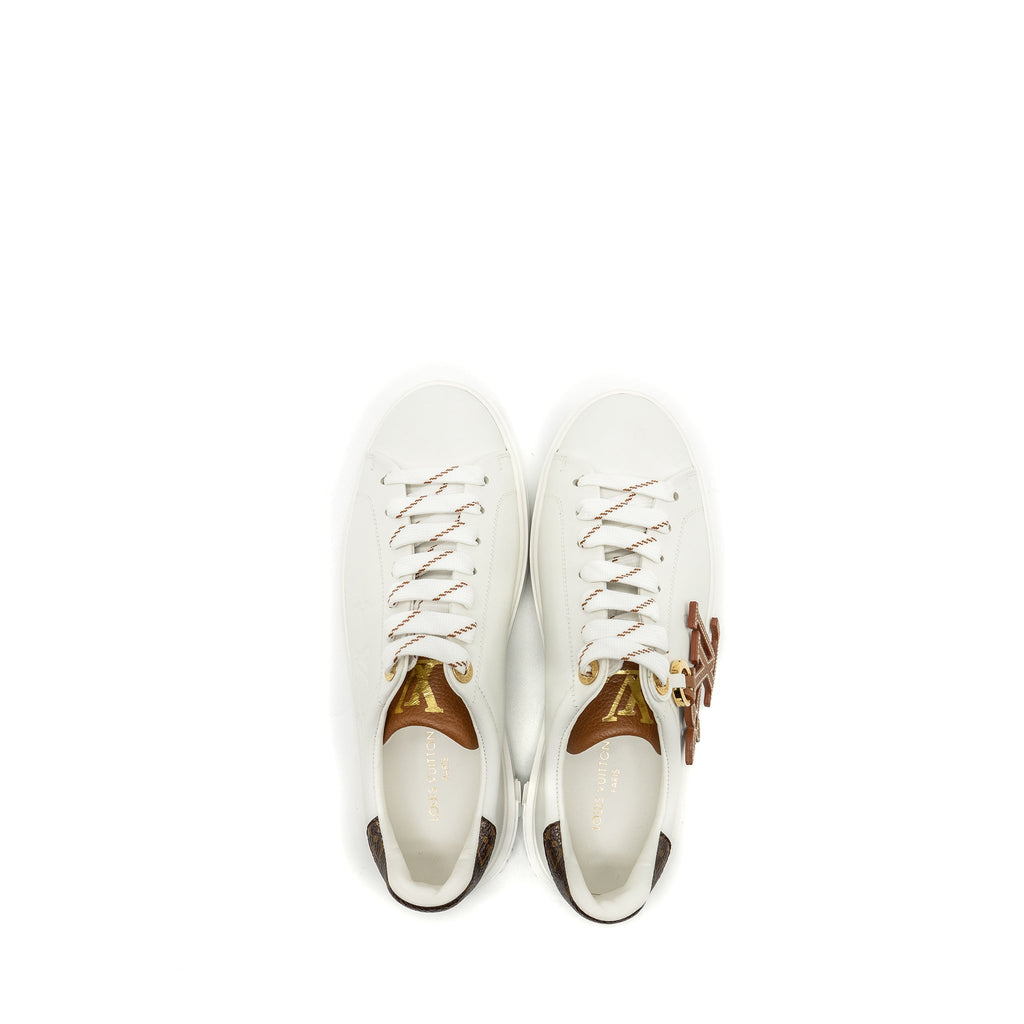 louis-vuitton-size-37-time-out-sneaker-with-monogram-and-flower-charm-calfskin-white-ghw