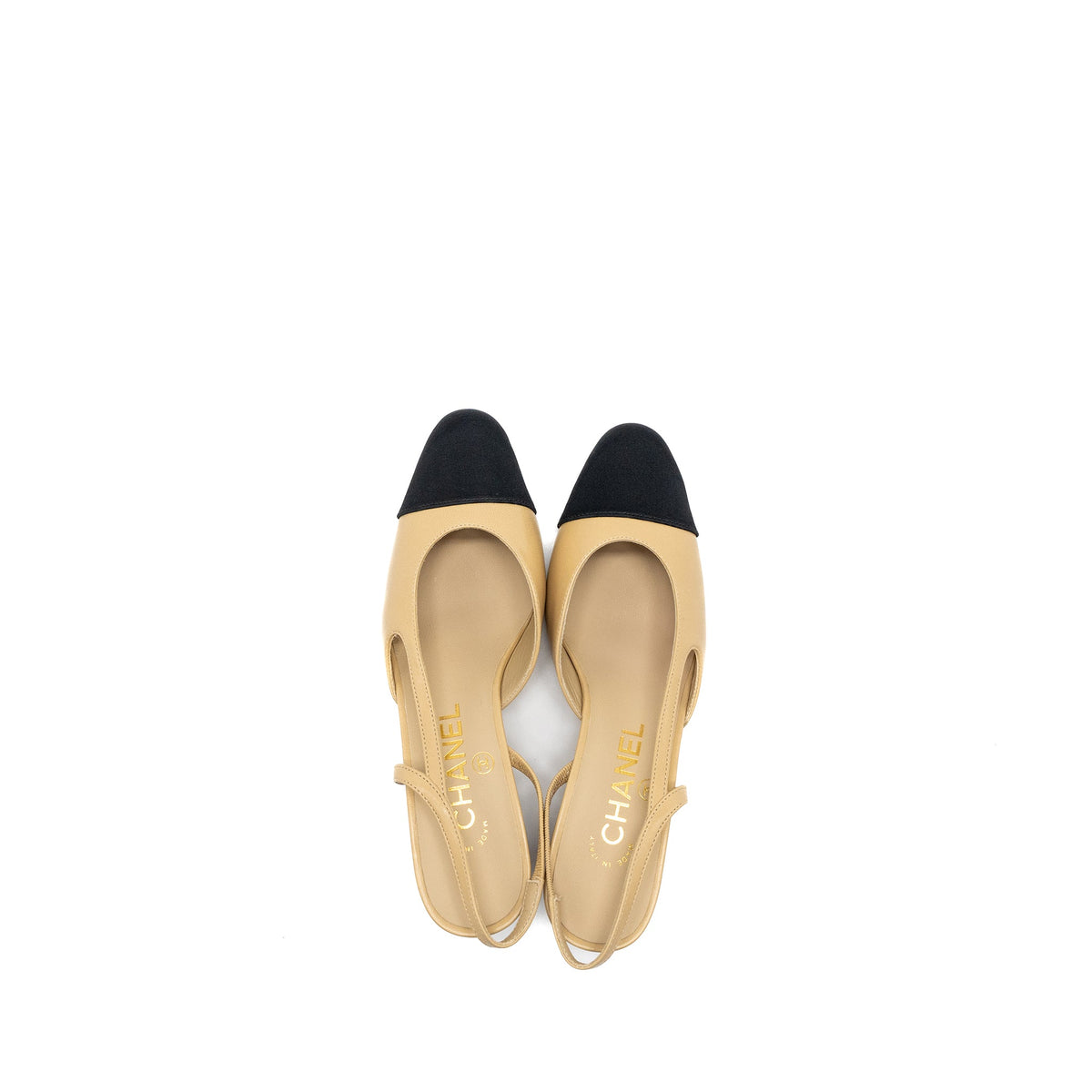 chanel-size-41c-slingback-pumps-calfskin-beige-black