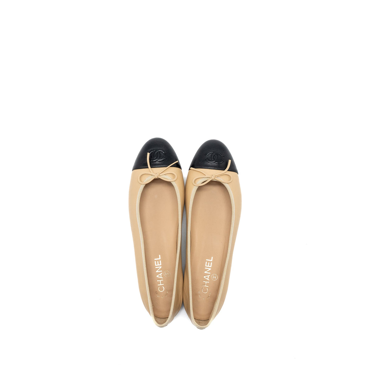 chanel-size-41-5-ballerina-flat-shoes-lambskin-beige-black