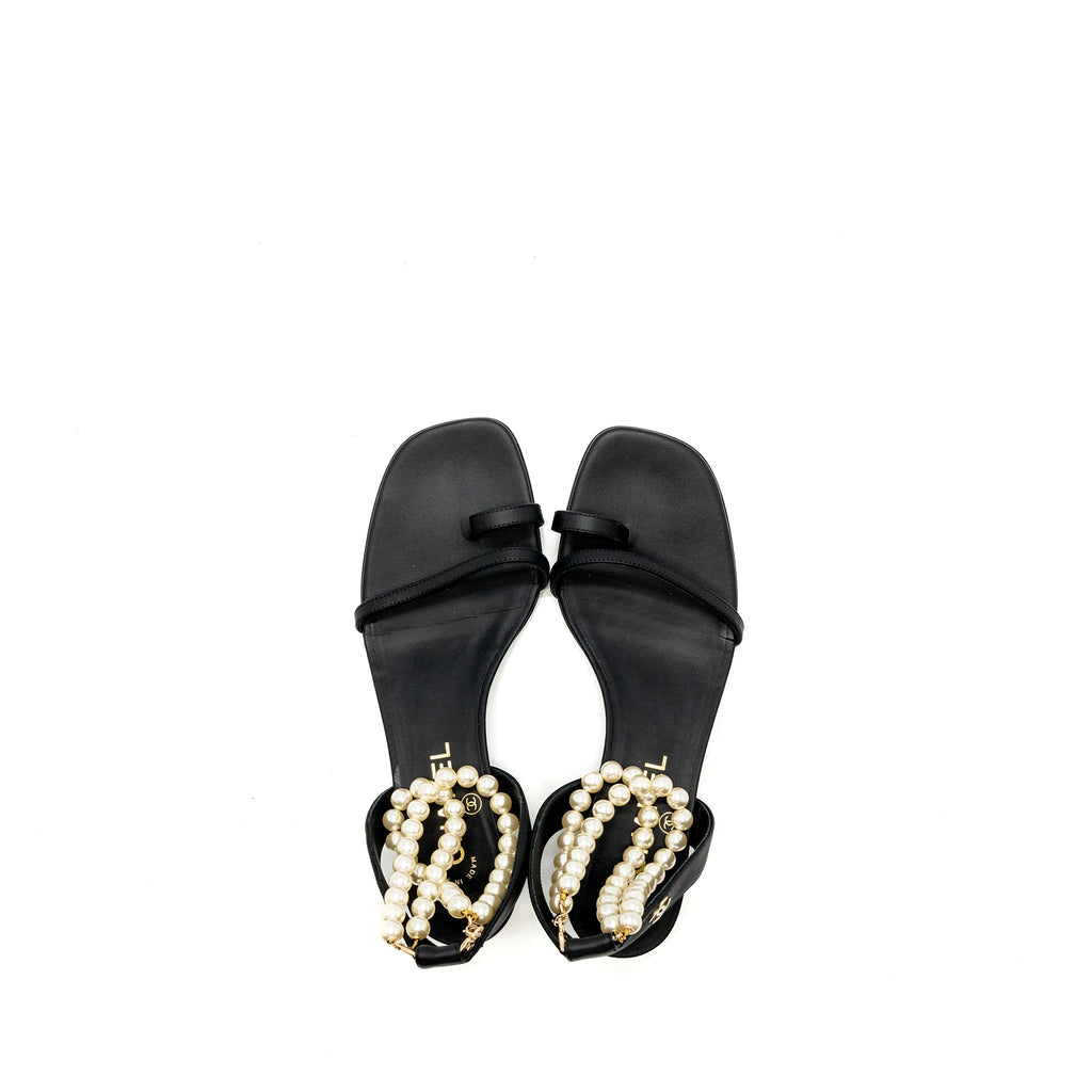 chanel-size-38-heel-sandals-with-pearl-leather-black-ghw