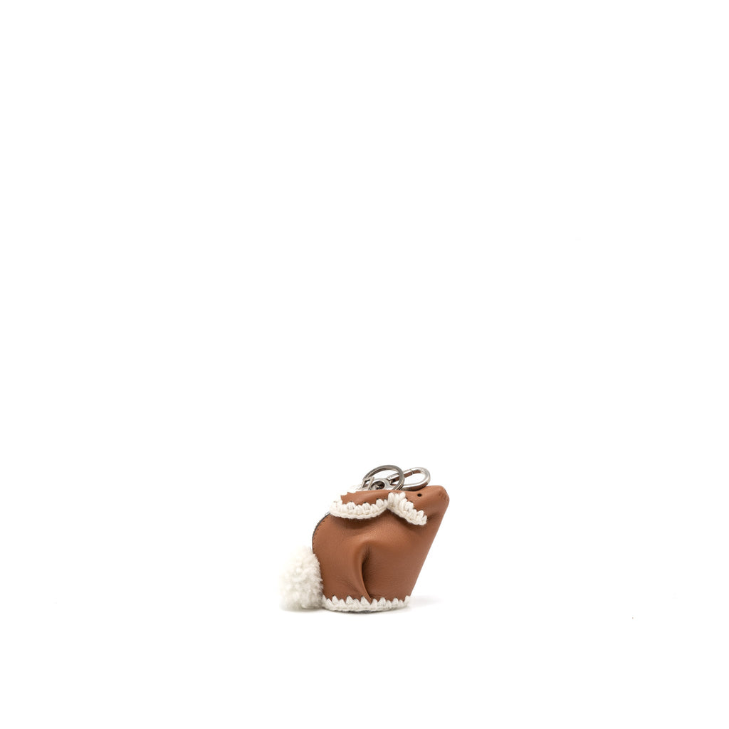 loewe-bunny-charm-leather-tan-white-shw