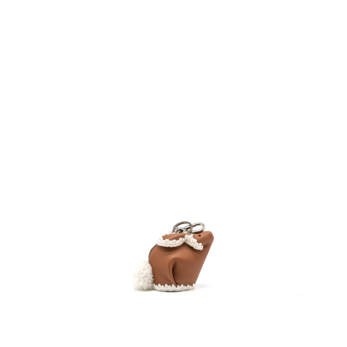 loewe-bunny-charm-leather-tan-white-shw