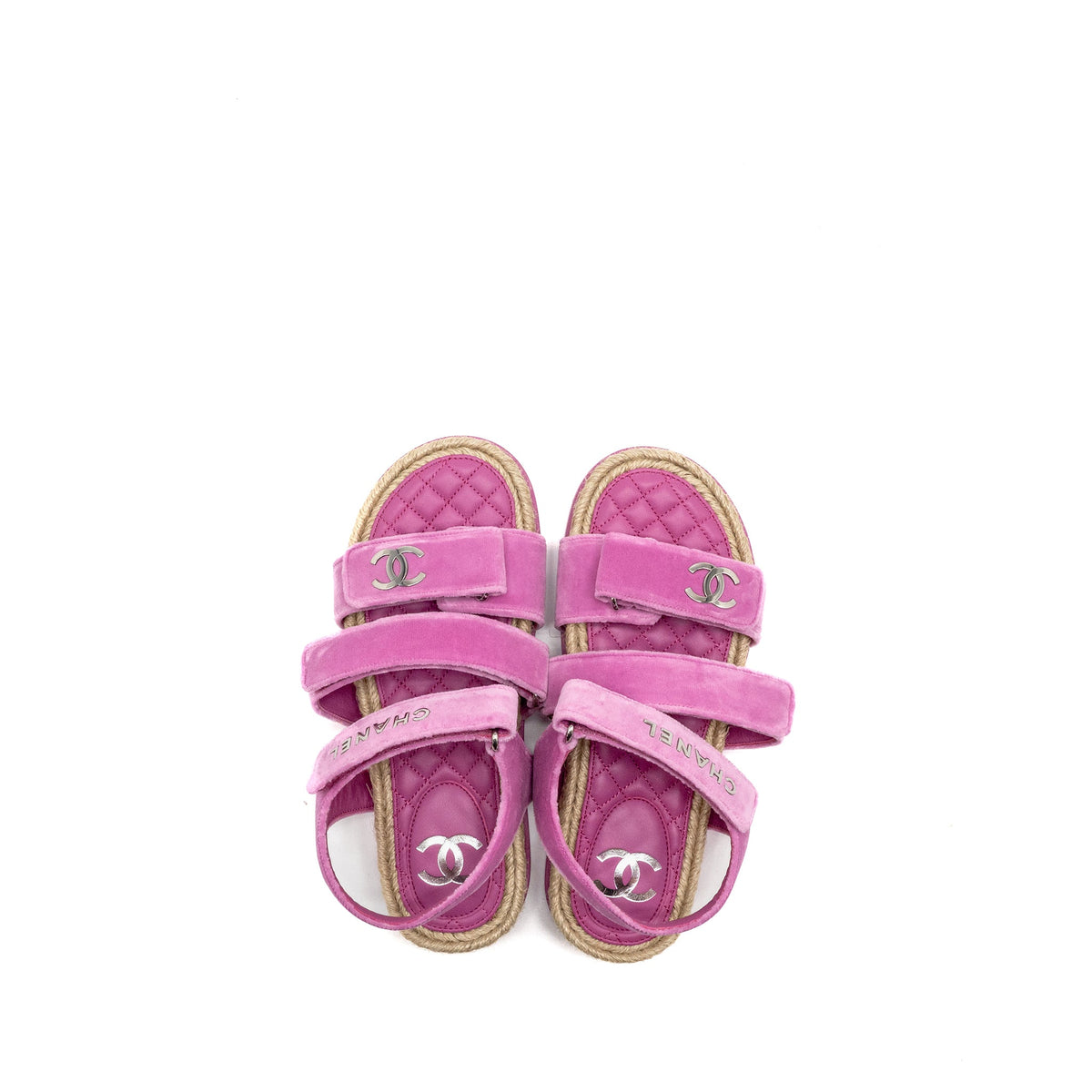 chanel-size-37-dad-sandals-velvet-espadrille-leather-pink-shw