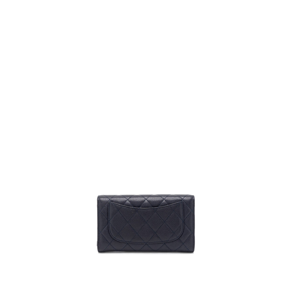 chanel-classic-quilted-flap-long-wallet-caviar-dark-blue-shw
