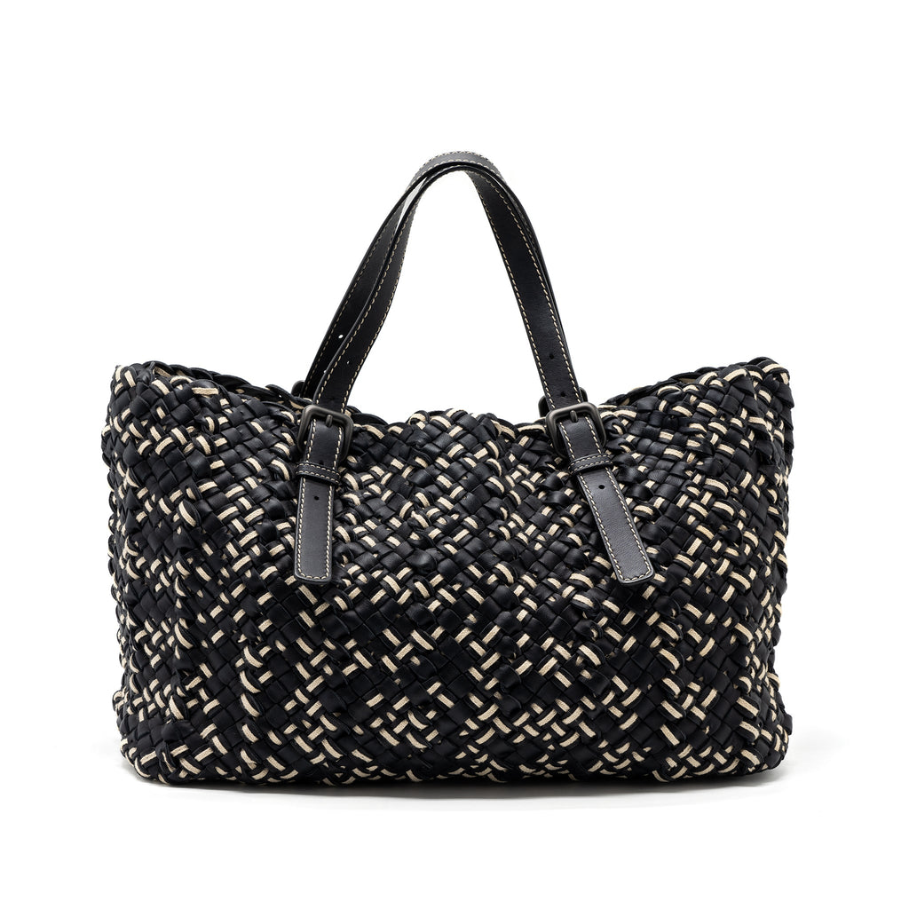 bottega-veneta-tote-bag-leather-dark-blue-multicolor-black-hardware