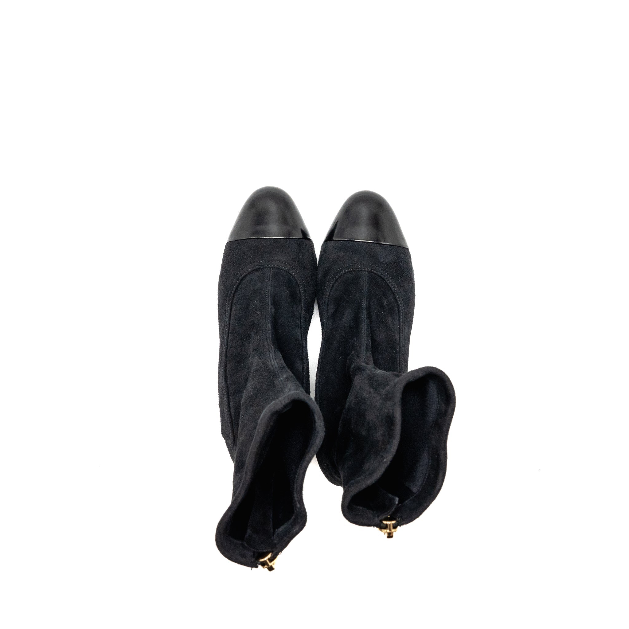 chanel-size-38-coco-short-boots-suede-calfskin-black-ghw-copy