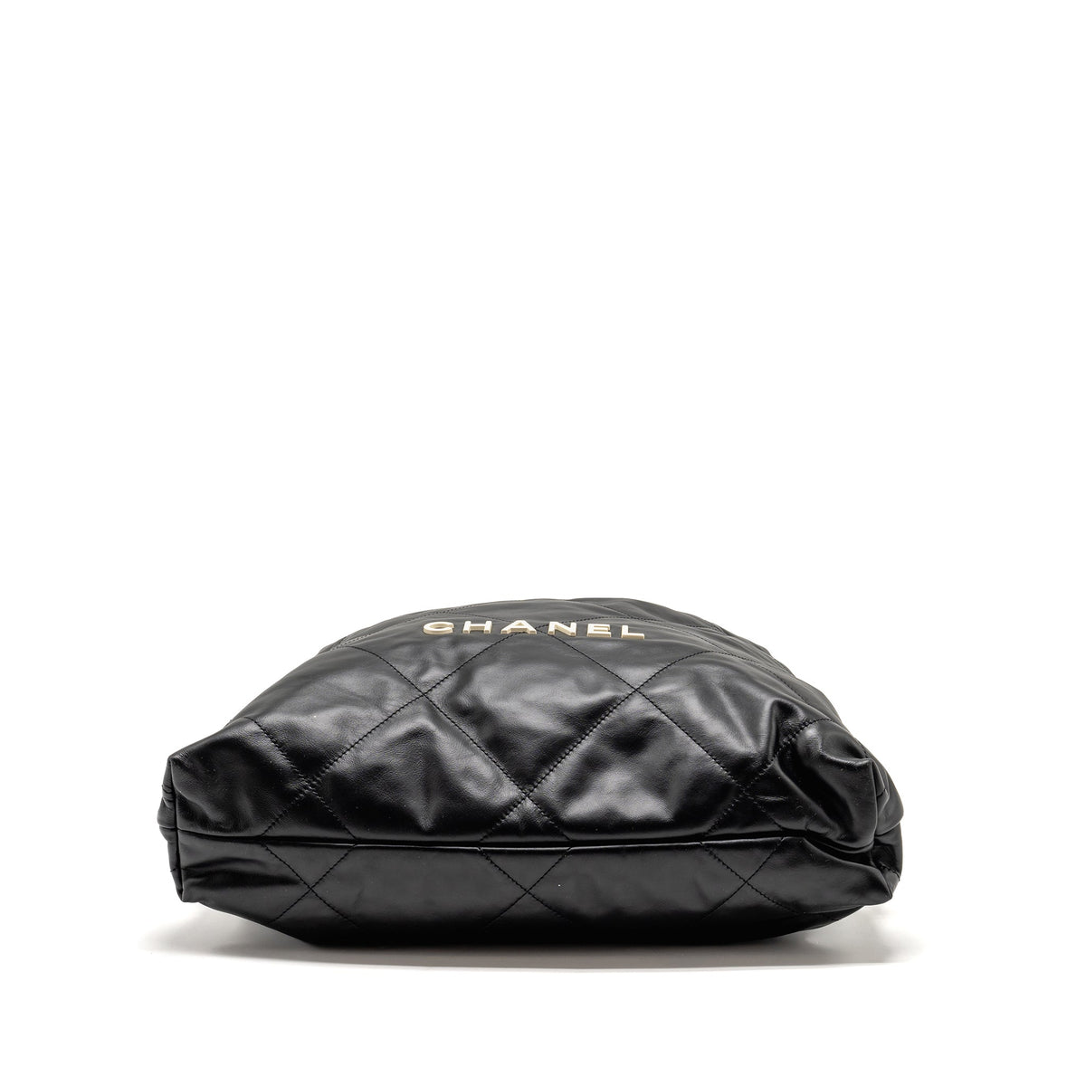 chanel-22-backpack-white-letter-logo-shiny-calfskin-black-ghw-microchip