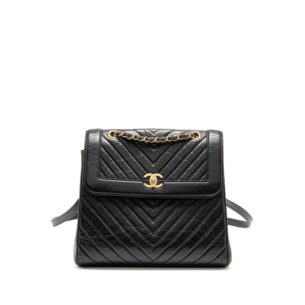 chanel-chevron-frame-quilted-backpack-aged-calfskin-black-ghw
