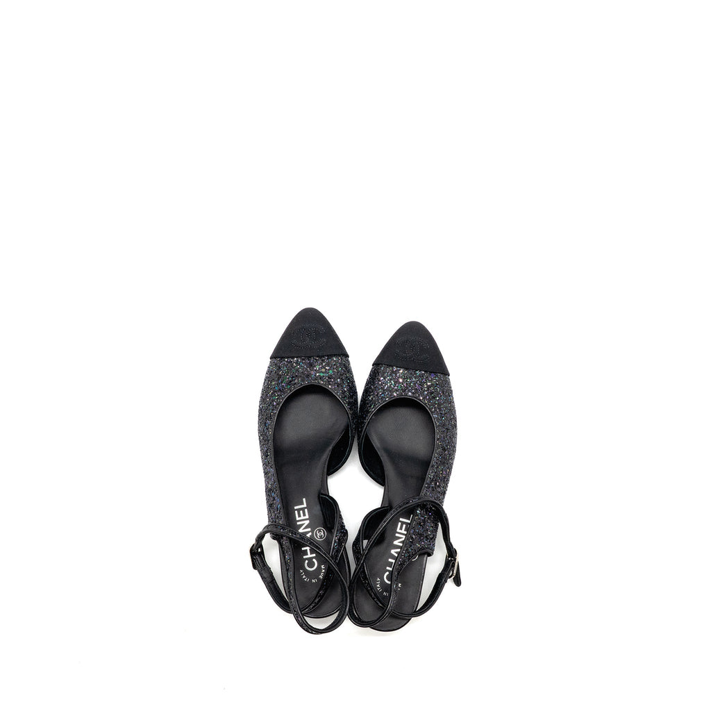 chanel-size-37-sling-back-sequins-black