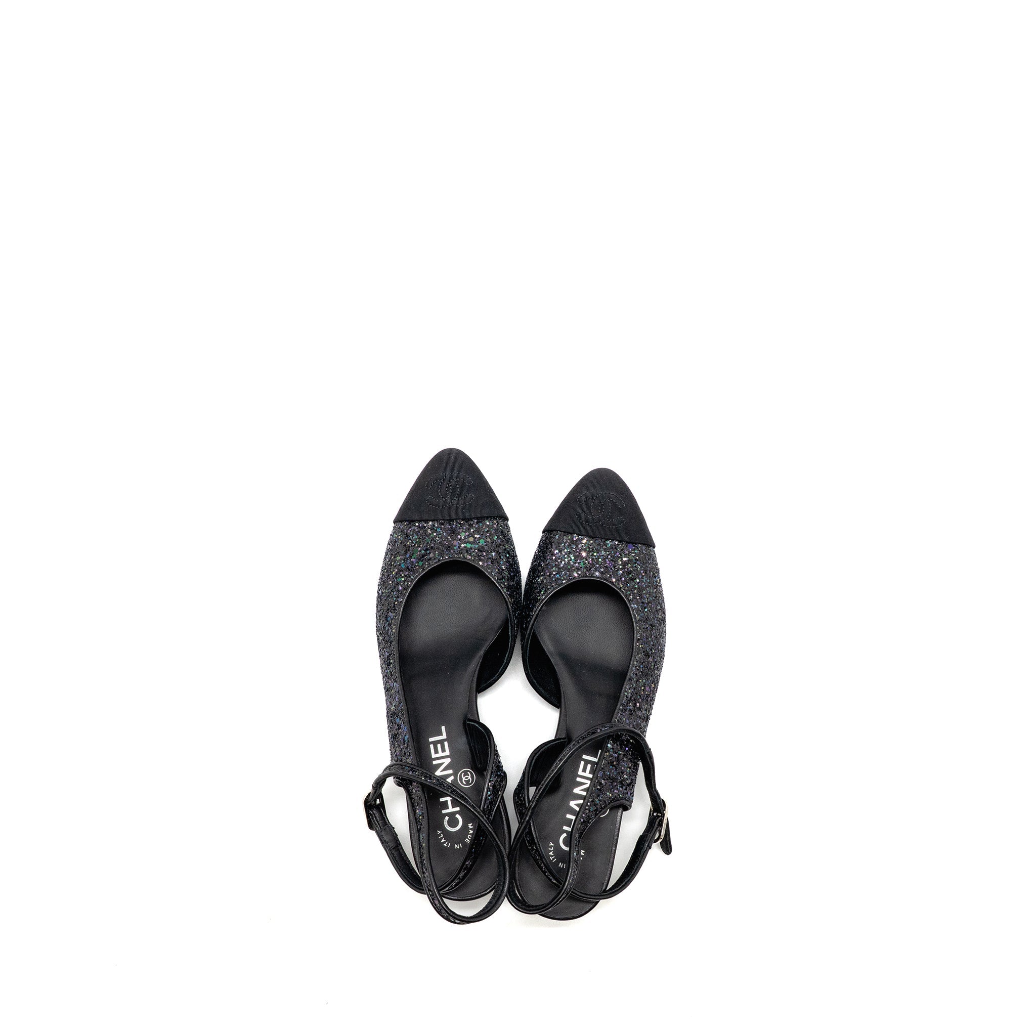 chanel-size-37-sling-back-sequins-black