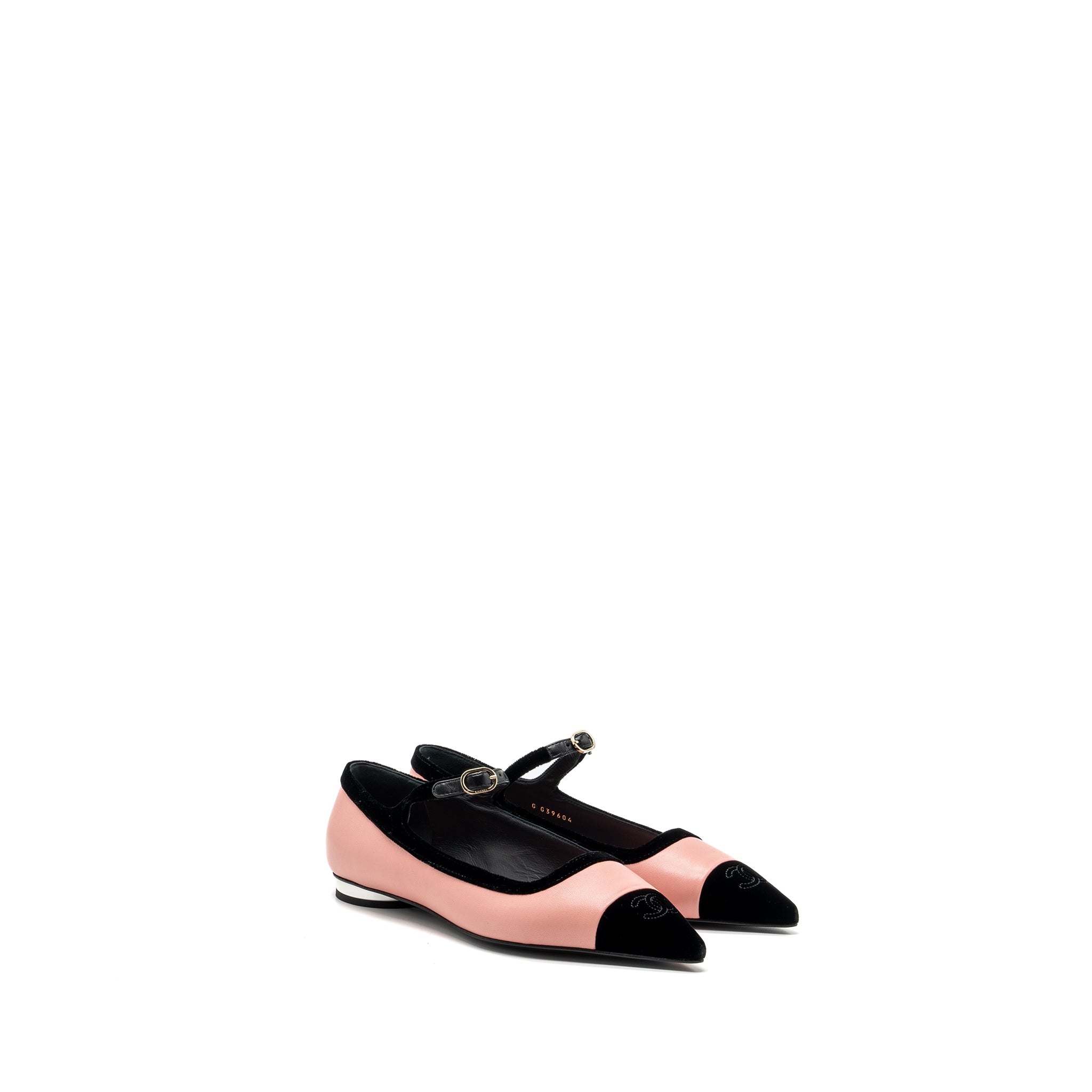 chanel-size-39-5-22k-mery-janes-shoes-lambskin-velvet-pink-black-lghw-copy