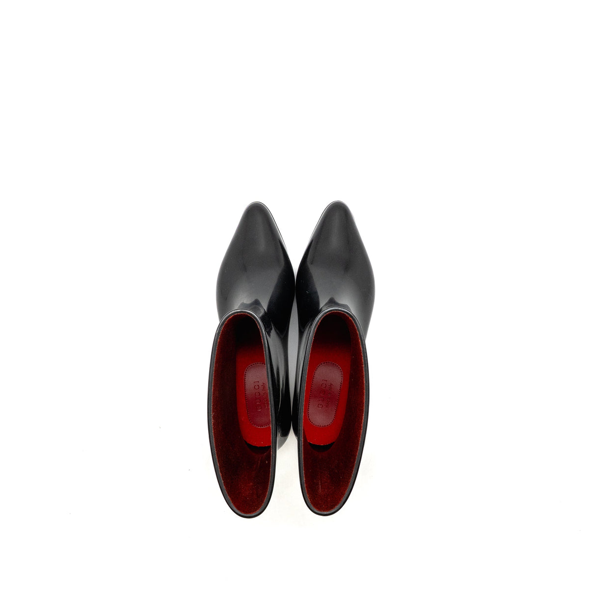 gucci-size-38-ankel-boots-rubber-black-white