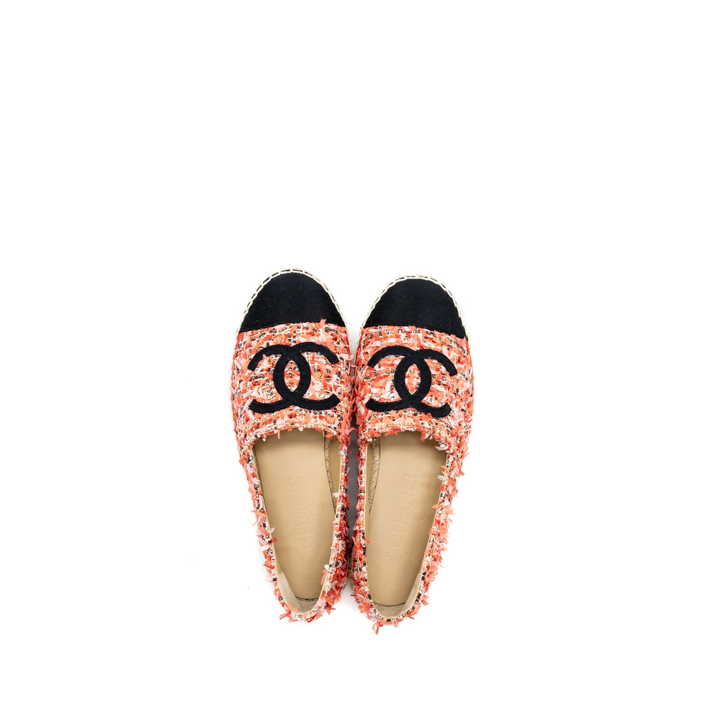 chanel-size-35-espadrilles-tweed-pink-black