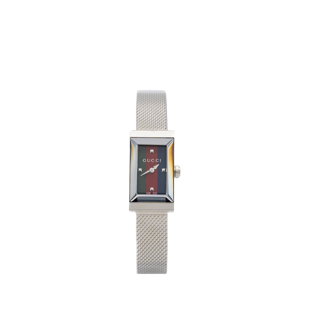 gucci-g-frame-watch-steel-case-green-red-blue-web-dial-steel-mesh-bracelet